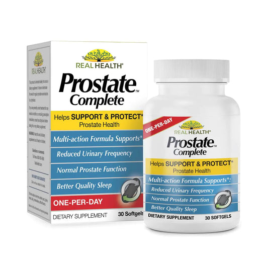 Real Health Prostate Complete - Prostate Supplements for Men Prostate Health Prostate Relief Saw Palmetto for Men One-per-Day Prostate Formula - 30 Count