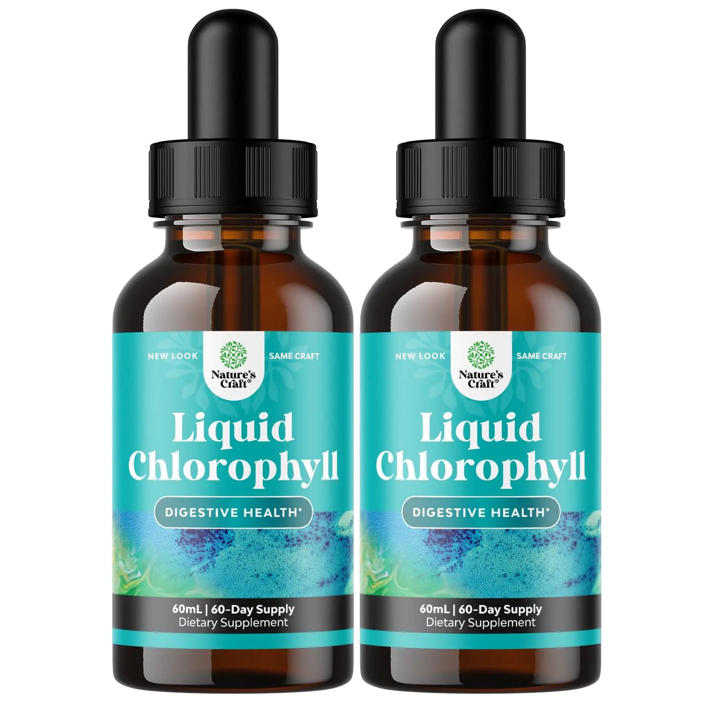 Mint Flavored Chlorophyll Liquid Drops - Vegan Liquid Chlorophyll Drops for Immune Support Gut Health Skin Care Detox Liver Support Energy and Bad Breath - High Potency Internal Deodorizer - 2 Pack