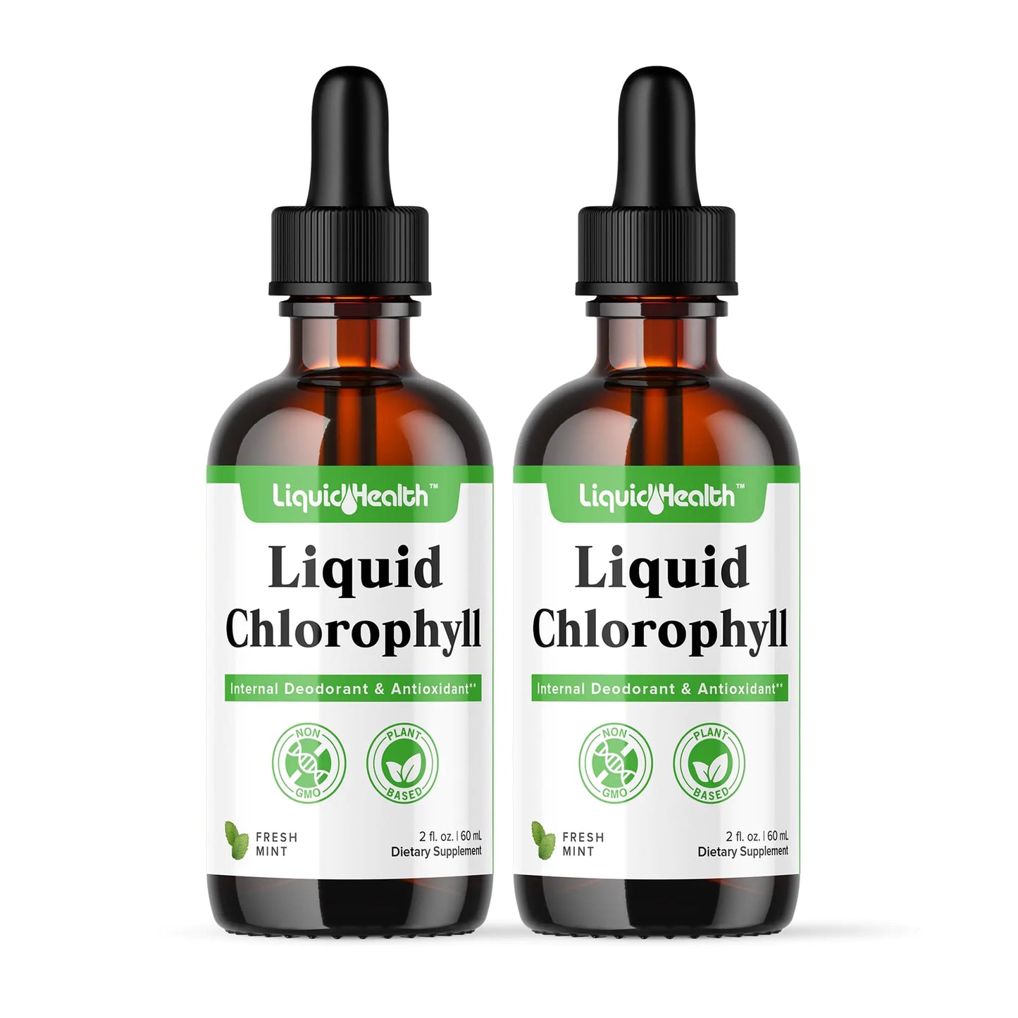 LIQUIDHEALTH Liquid Chlorophyll Drops - Internal Deodorizer Liver Detox Immune Support Stop Bad Breath Reduce Appetite Vegan Non-GMO (2 Oz)